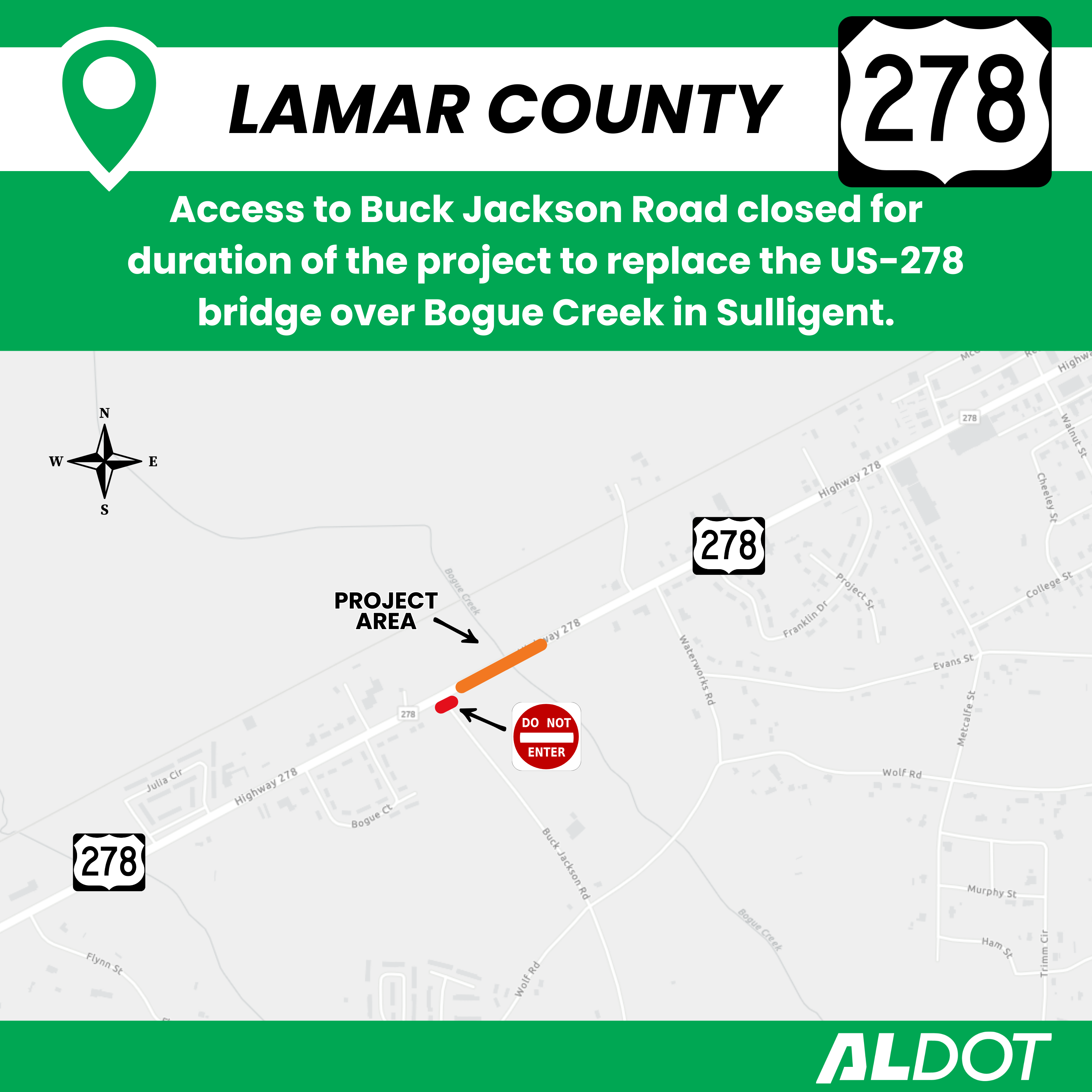 ALDOT to replace US-278 bridge over Bogue Creek in Sulligent