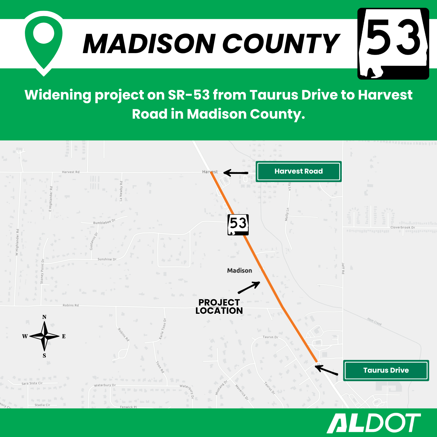 ALDOT to widen SR-53 in Harvest - ALDOT News Hub